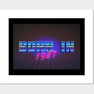 Born In 1987 ∆∆∆ VHS Retro Outrun Birthday Design Posters and Art